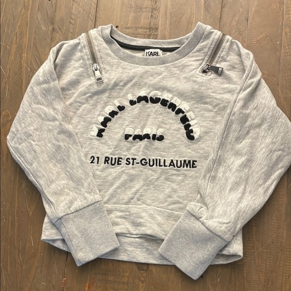 Karl Lagerfeld Gray Sweatshirt with Bold Front Text
